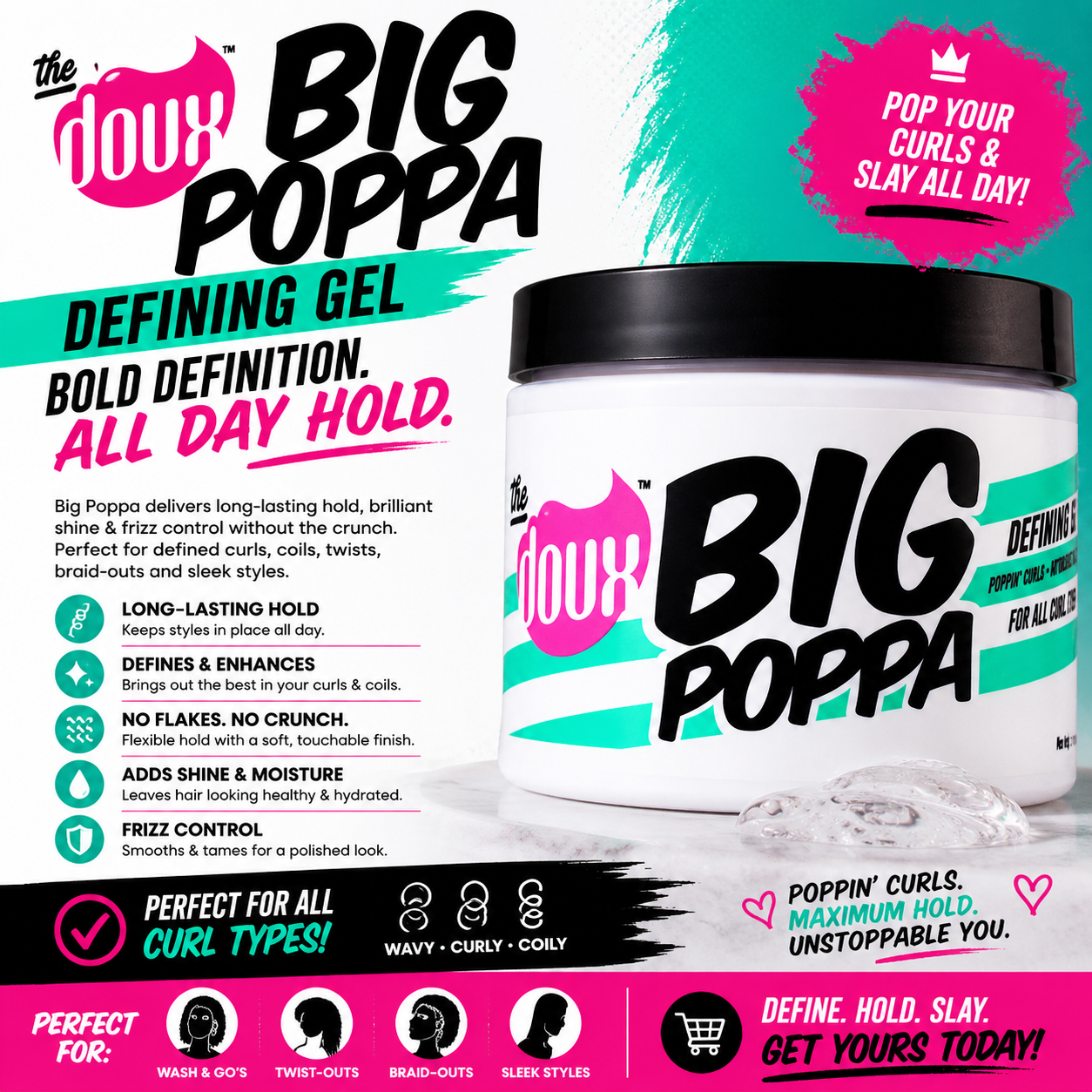The Doux Big Poppa Defining Gel 16.0 Oz
