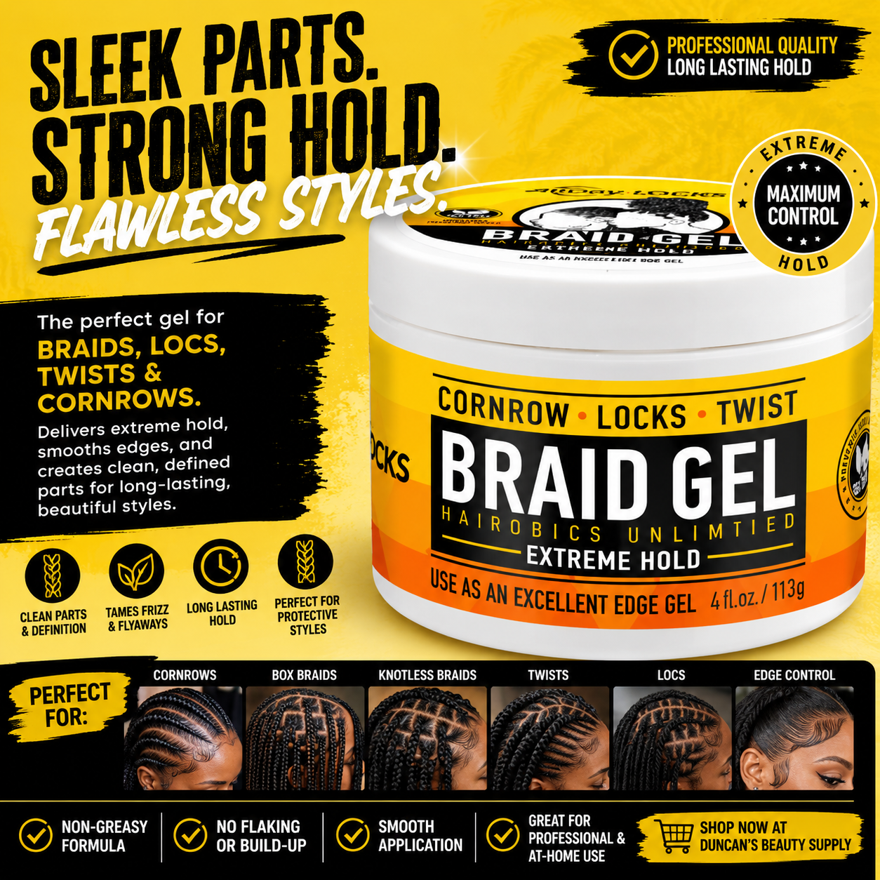 All Day Locksbraid Gel Hairobics 4 Oz